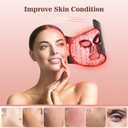 INTEO Red Light Therapy for Face, 3 Modes Portable Led Face Mask Light Therapy with Remote, Near-infrared 850 Red Light Mask with Timing Function, Led Light Therapy At Home 180 LED Beads (Black Golden)