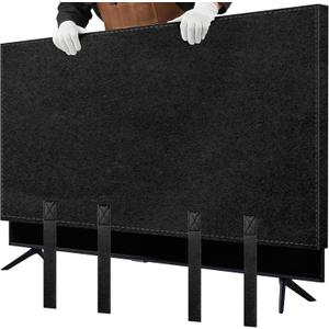 TV Cover for Moving, Fits to 60"- 65" Flat Screen TV Moving Cover, Dustproof Felt TV Screen Covers, Anti-Scratch TV Bags for Moving with Bottom Strap for House Moving, Home Renovation (S)