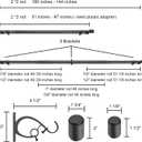 Kemmie 1" Window Treatment Curtain Rod with Cylindrical Cap Finials, Double Drapery Rod Adjustable Length 72-144", Matted Black