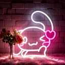 Neon Sign, FPLL Cute Neon Signs for Wall Decor White LED Signs for Bedroom, Game Room, Home Decor - Light up Sign USB Powered