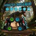 DYODYORC Remote Control Car, 2.4Ghz All Terrain Dinosaur Monster Truck Toys, RC Truck with Music, 3 Lighting Effects, 360 Stunt Capable, 2 Batteries Ready to Run, Toy Gifts for Boys and Girls (Cyan)