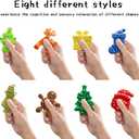 8PCS Christmas Green Monster Textures Toys Sensory Stone for KidsTextured Soft Worry Stone for Autism Kids Calming Fidget Stress Toys for Students Anxiety Relief Small Prizes Fidget ToysChristmas