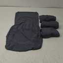 Set of 4 Dining Room Chairs Slipcovers with Round Back Small/Large Dining Chairs Covers Without Arms Solid Wood Legs Modern Oval Side Chairs Covers for Kitchen/Bedroom,Dark Gray, Large