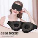 YIVIEW Sleep Mask for Side Sleeper, Complete Light Blocking 3D Sleeping Eye Mask, Soft Breathable Eye Cover for Women Men, Relaxing Zero Pressure Night Blindfold, Black