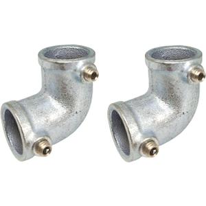 2 Pcs Galvanized Pipe Fittings, 90 Degree L Tube Connector Fit for 1 Inch(25.4 mm) OD Steel Pipe, Structural Elbow Joint Between Two Pipes Connector, Cast Iron