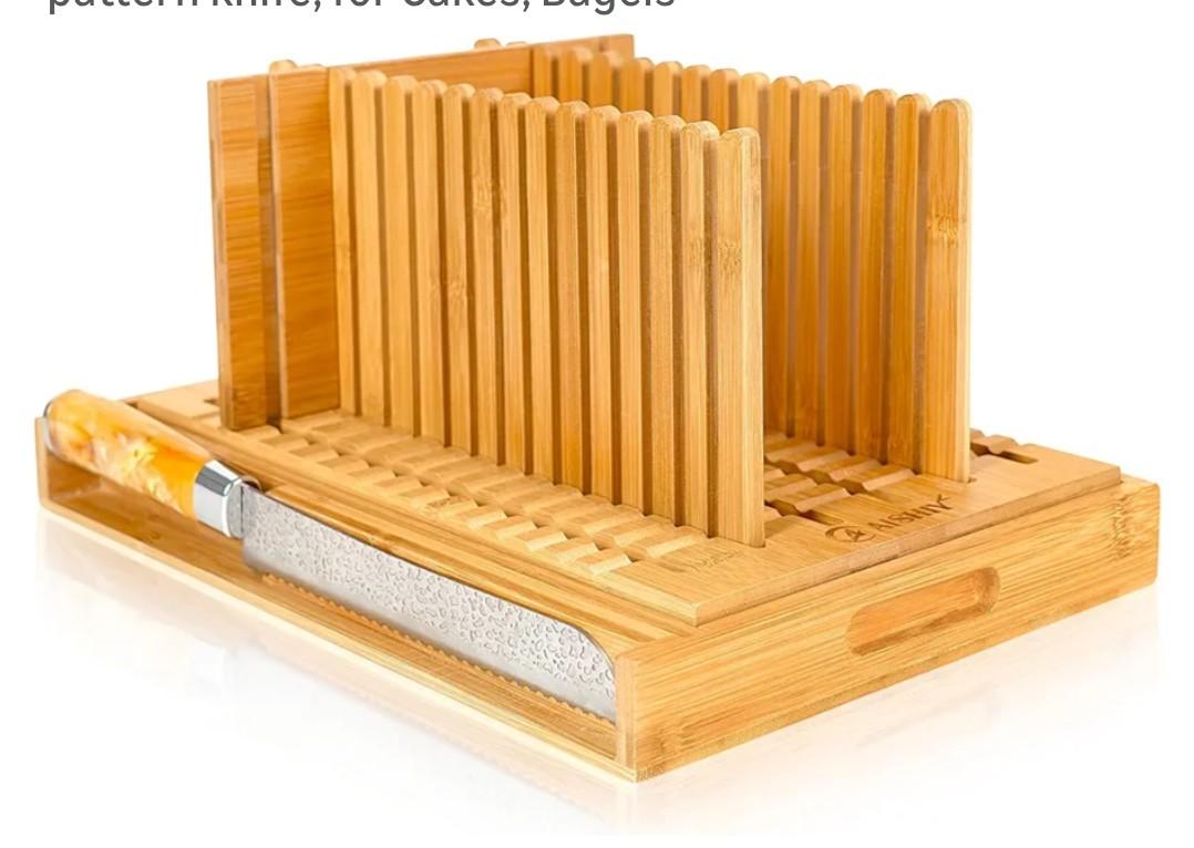 Bamboo Bread Slicer with High-Grade,Detached Piece