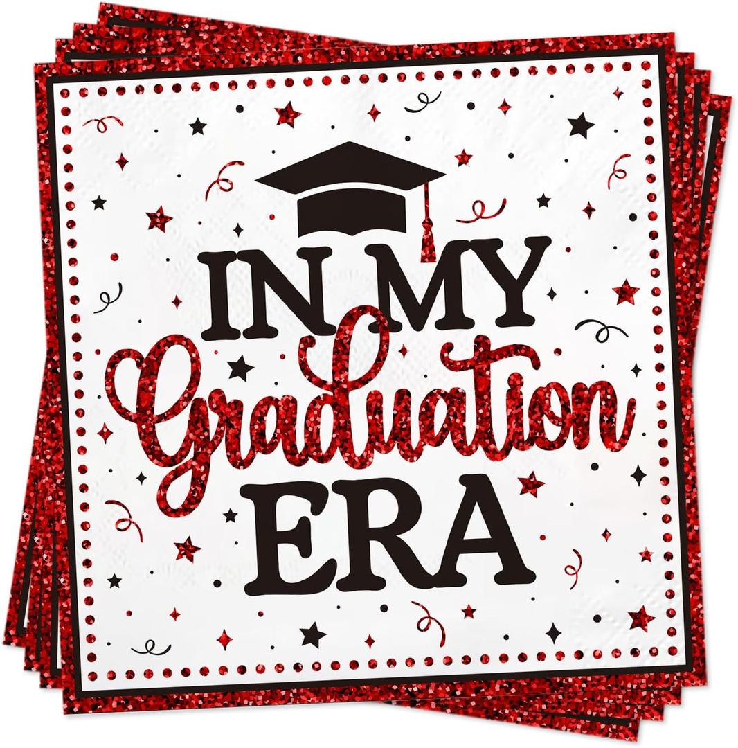 2026 Graduation Party Decorations, 50 Pack Cocktail Napkins for Congratulation Party Decor Supplies, Disposable Paper Napkins for College High School PhD Nurse Law School Graduations