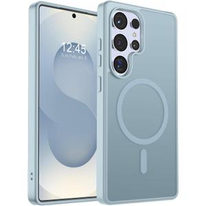 SUPFINE Magnetic for Samsung Galaxy S25 Ultra Case(Compatible with MagSafe) (Military Grade Drop Protection) Slim Translucent Shockproof Phone Case,Sliver Blue