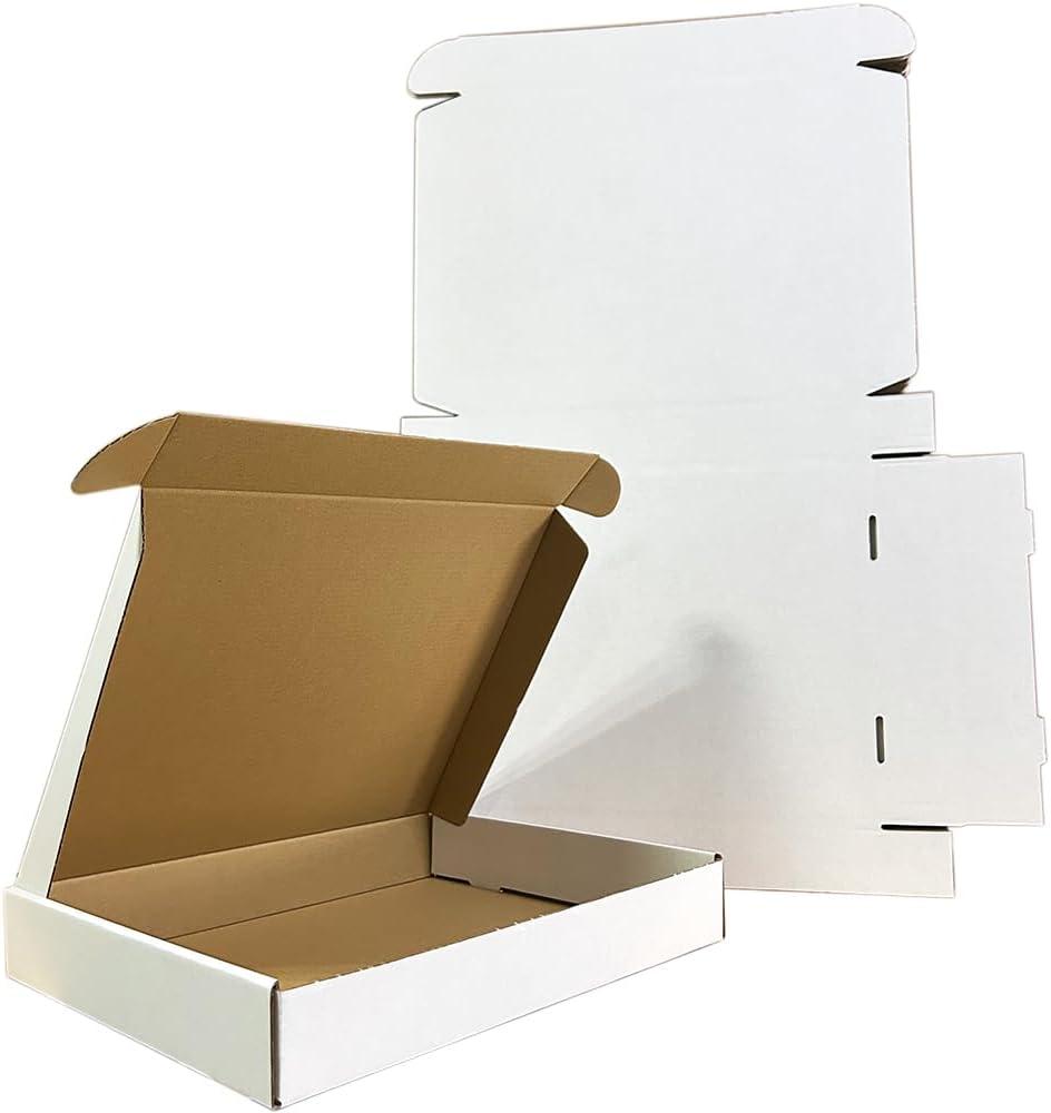 50 Pack 13x11x2'' Shipping Boxes, White Corrugated Cardboard Mailers for Mailing Packaging Small Business (W13112-50)