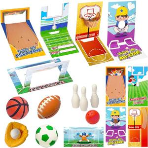 30 Pcs Valentines Cards for Kids with Sports Ball Erasers, 5 Design Valentine Sports Erasers with Valentines Cards, Kids Valentines Classroom Exchange Prizes Party Favor, Boys Valentines Gift