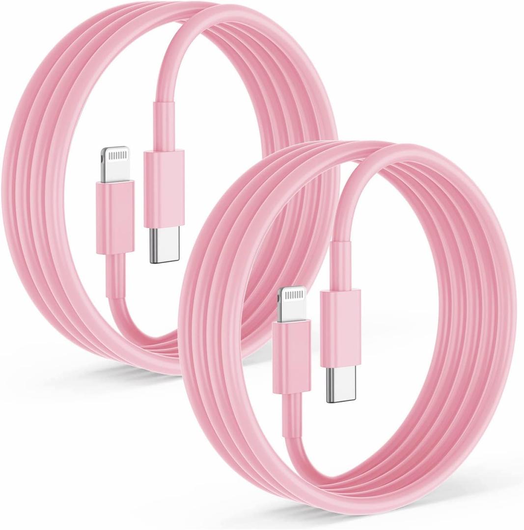 2Pack for Apple iPhone14 pro max Fast Charger Cable Pink 6ft [Apple MFi Certified], USB Type C to Lightning Cable 6 Foot Apple iPhone Charging Cord for Apple iPhone 14 /iPhone13/iPhone12 Pro