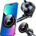 YRU [2025 Upgraded] Magnetic Phone Holder for CarPatented & Super Magnet for MagSafe Car Mount Dashboard Magnet Phone Holder Windshield Phone Stand for iPhone 16 15 14 13 12 Pro Max Samsung, Black