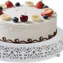 MTJYQTF White Cake Stand Set - Metal Round Cupcake Dessert Stand with Cake Cutting & Cake Spatula for Party, Candy Table Display for Wedding Birthday Baby Shower Housewarming Party CS003-pan-white (12in-White-1 Pcs)