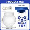 24 Pcs 2026 Graduation Jars with LED Lights & Stickers, Grad Cap Container with Tassels, Class of 2026 Grad Party Favors DIY Table Decor Gifts (Blue)