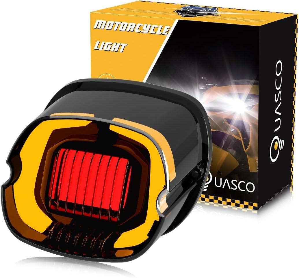 QUASCO LED Strobe Brake Tail Light Rear Turn Signals Smoked Taillight Compatible with Harley Dyna Sportster Road King Electra Glide Heritage Softail Fatboy Touring