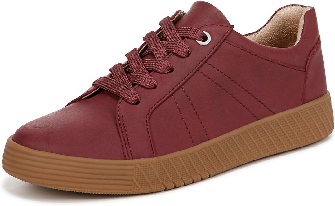 SOUL Naturalizer Womens Neela Lace Up Fashion Sneaker (9.5 Wide, Cranberry/Tan Bottom)