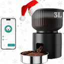 Automatic WiFi Feeder with APP Control, Detachable Food Dispenser, 3L Auto Feeder for Cats & Small Dogs, Up to 10 Meals Per Day, Black
