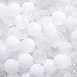 STARBOLO Ball Pit Balls Phthalate Free BPA Free Non-Toxic Crush Proof Play Balls for Toddlers Kids Pool Playhouse (50 Balls-White/ Transparent)