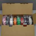 TECBEARS PLA 3D Printer Filament Bundle, 250g PLA Filament 1.75mm, 0.25kg Each Spool, Total 2kg, 8 Packs, Black+White+Transparent+Grey+Orange+Pink+Red+Green