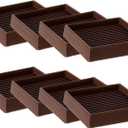 CalPalmy 4X4 Square Rubber Furniture Caster Cups with Anti-Sliding Floor Grip (Set of 8) - Customer Trusted Floor Pads for Furniture Legs and Furniture Floor Protectors