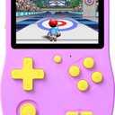 32 Bit Handheld Games for Kids Preloaded 139 Video Games, Portable Video Gaming Player with 3.0" IPS Screen and Rechargeable Battery, Mini Travel Games Electronic Gifts Toys for Boys Girls, Purple