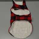 Malier Winter Coat for Dogs - Classic Plaid Fleece Cold Weather Jacket With Pocket, Windproof Warm Vest Clothes for Small Medium Large Dogs (Red, Medium)