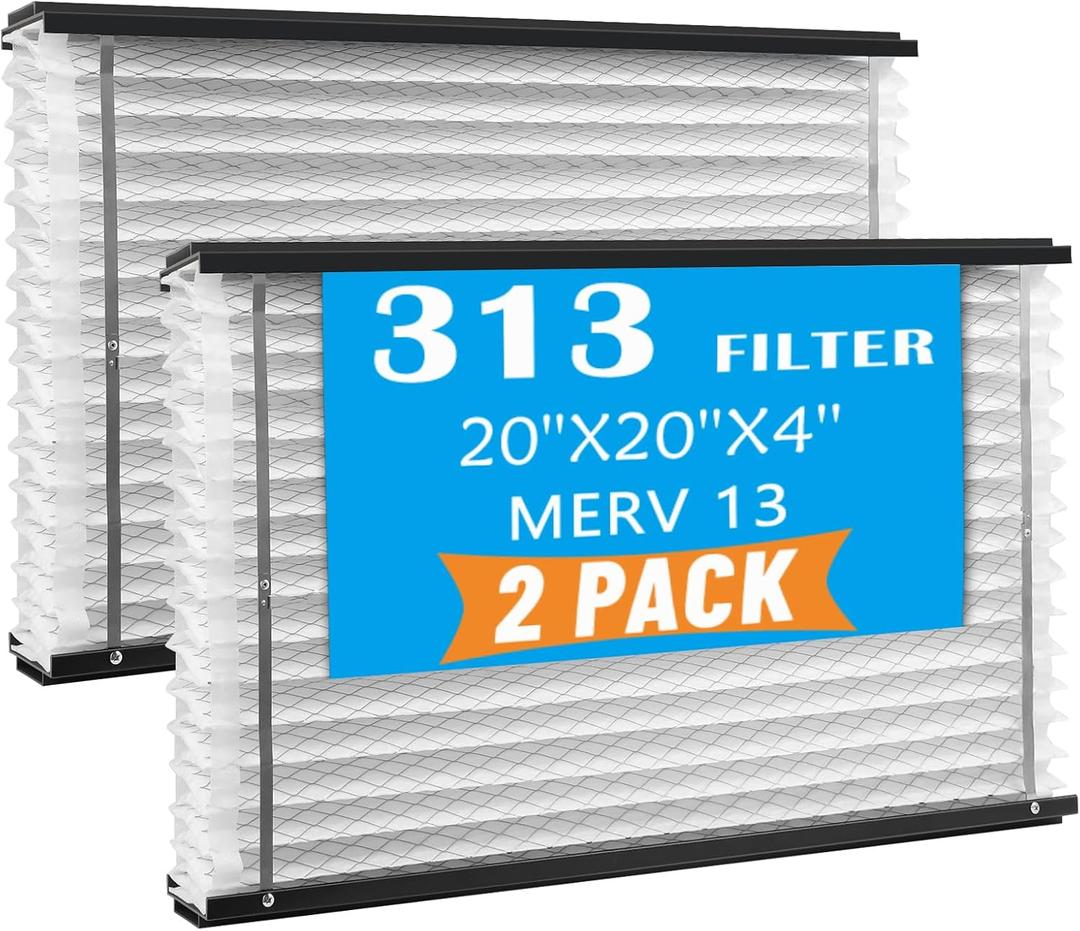 2-Pack 313 Replacement Filter Compatible with AprilAire 1310, 2310, 3310, 4300 Whole House Air Purifier, 20x20x4 Inches MERV 13 Furnace Air Filter