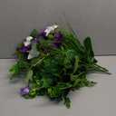 Waipfaru Artificial Plants & Flowers, UV Resistant Fake Plants Artificial Flowers Outdoors, Realistic Faux Petunias Fake Hanging Plants for Outside Garden Balcony Yard Porch(10 Bundles Purple White)