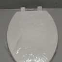 Toilet Seat Elongated, Toilet Seats with Cover Quiet Close, Never Loosen Bumpers, Easy Removing and Cleaning, White, 18.5"L x 14"W