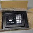 Voncabay Money Safe Box for Home with Sensor Light & Fireproof Money Bag - 0.23 Cubic Feet Security Safe Box with Digital Keypad, Keys & Pass Code Lock, 9.05" W x 6.69" D x 6.69" H, Black