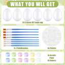 Thenshop 40 Pcs Easter Eggs DIY Kit for Painting Decorating with 24 White Pastel Foam Eggs, 4 Strips of Paint, 4 Paint Palette, 8 Brush for Basket Decorations Stuffers Spring Party