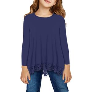 storeofbaby Girls Casual Tunic Tops Short Sleeve Loose Soft Blouse T-Shirt for 4-13 Years
