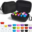 3-10ml peptide Vial Storage case and 3ml Peptide Vial Caps Storage Combo Pack, 16 Slots Insulin Vial Organizer Bag for Diabetics Standard 3ml 5ml 10ml Vials, Includes Vial Caps (10 Colors, 15 Pcs)