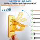 6 Pack Self Adhesive Curtain Rod Bracket Holding up to 20lbs, Easy to Assemble with No Drill Nail Scrawl, Transparent Orange Sticky Hanger and Holder