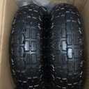 4.10/3.504 Tires and Wheels, Replacement Pneumatic Tire10Inch Wheel with 5/8" Bearings Compatible with Hand Truck, Wheelbarrow, Wagon, Gorilla Carts Tires(Silver, 2PCS) P096