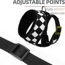 PUPTECK Soft Mesh Dog Harness and Leash Set Pet Puppy Cat Comfort Padded Vest No Pull Harnesses, Checkered Black&White, S