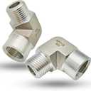 1/2" NPT Female x 1/2" NPT Male 90 Degree Street Elbow Pipe Fitting, 304 Stainless Steel Forged Barstock Street Elbow Adapter, Heavy Duty 5800PSI Pipe Fitting Connector (male x female,1/2")