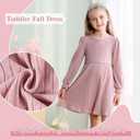 Toddler Girl Long Sleeve Dress Baby Ribbed Knit Sweater Dresses A Line Fall Winter Kids Clothes Casual (4-5T)