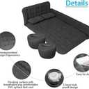 Air Mattress Bed for car, Car Air Mattress with Inflation Pump, 2 Inflatable Pillows and 2 Footrests for Back Seat, Side Seat, Trunk Sleeping, Thickened Camping Bed - Black