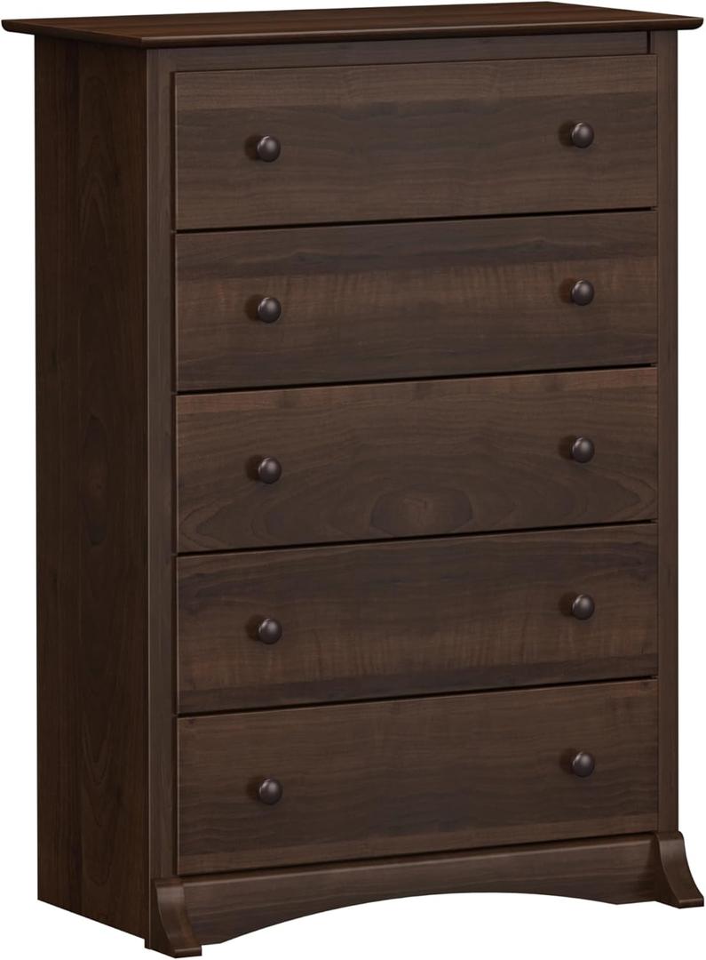 Prepac Sonoma Superior 5-Drawer Chest for Bedroom - Spacious and Stylish Chest of Drawers, Measuring 17.75"D x 31.5"W x 44.75"H, In Espresso Finish