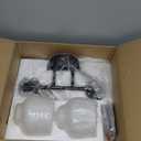 Emak 2-Light Vanity Light, Modern Farmhouse Black Bathroom Fixture Over Mirror With Milk Glass Shade, VL122-BK-ML-2