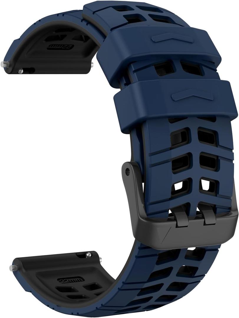OVERSTEP 22mm Silicone Band Compatible for Garmin Vivoactive 4, Venu 3/2, Forerunner 265, 255, Samsung Gear S3 Frontire, Galaxy Watch 46mm/Watch 3 45mm Smart Watch, Replacement Quick Released Sport Watch Strap