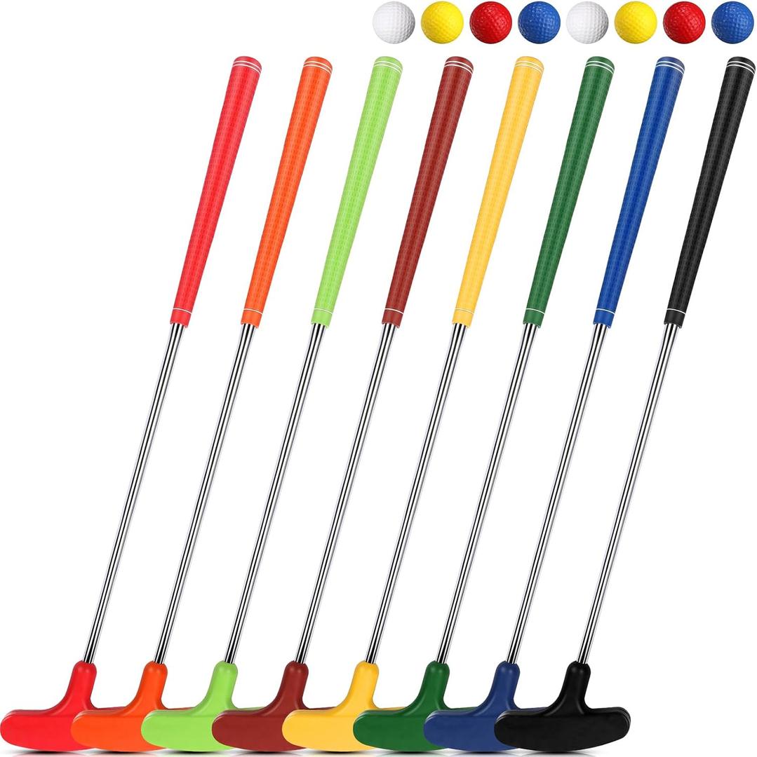 Hiboom 8 Pack Golf Putter Bulk Putter for Left and Right Handed Golfers with 8 Practice Golf Balls, 25 Inch