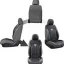 FLORICH Seat Covers for Cars, Waterproof Seat Covers, Leather Car Seat Covers 2 Pack, Universal Seat Cushion Protector for Most Cars Trucks SUV-Gray&Black