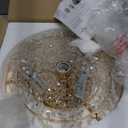 FRIXCHUR 11.8" Crystal Chandelier Gold Flush Mount Ceiling Light 5 Tiers Raindrops Crystals Pendant Lighting Fixture for Bedroom Hallway Living Room E26 Base