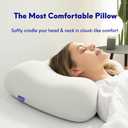 C CUSHION LAB Deep Sleep Pillow, Patented Ergonomic Contour Design for Side & Back Sleepers, Orthopedic Cervical Shape Gently Cradles Head & Provides Neck Support & Shoulder Pain Relief - Calm Grey, 1 Count