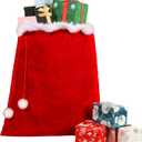 Shappy Christmas Santa Claus Bag with Drawstring Velvet Large Santa Gift Sack 31 x 27 Inch Gift Candy Bag for Xmas Stocking Stuffer Supply Wrap Holiday Party Decoration (Red)