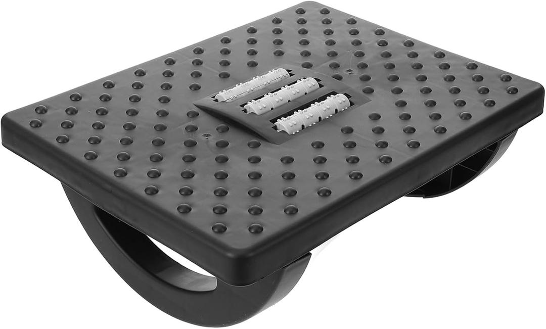 Ergonomic Office Footstool with Rocking Function Non-Skid Plastic Foot Rest Under Desk Stable Foot Elevation Stool for Comfortable Sitting and Posture Support