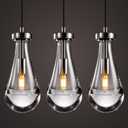 Raindrop Pendant Lights Set of 3, Modern Pendant Lights Kitchen Island 3 Pack, Brushed Nickel Island Light, Pendant Light for Bedroom Bathroom, Chandelier for Living Room Hallway