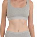 Organic Basics Women's Core Ribbed Cotton Tank Top Bralette (Gray, S)
